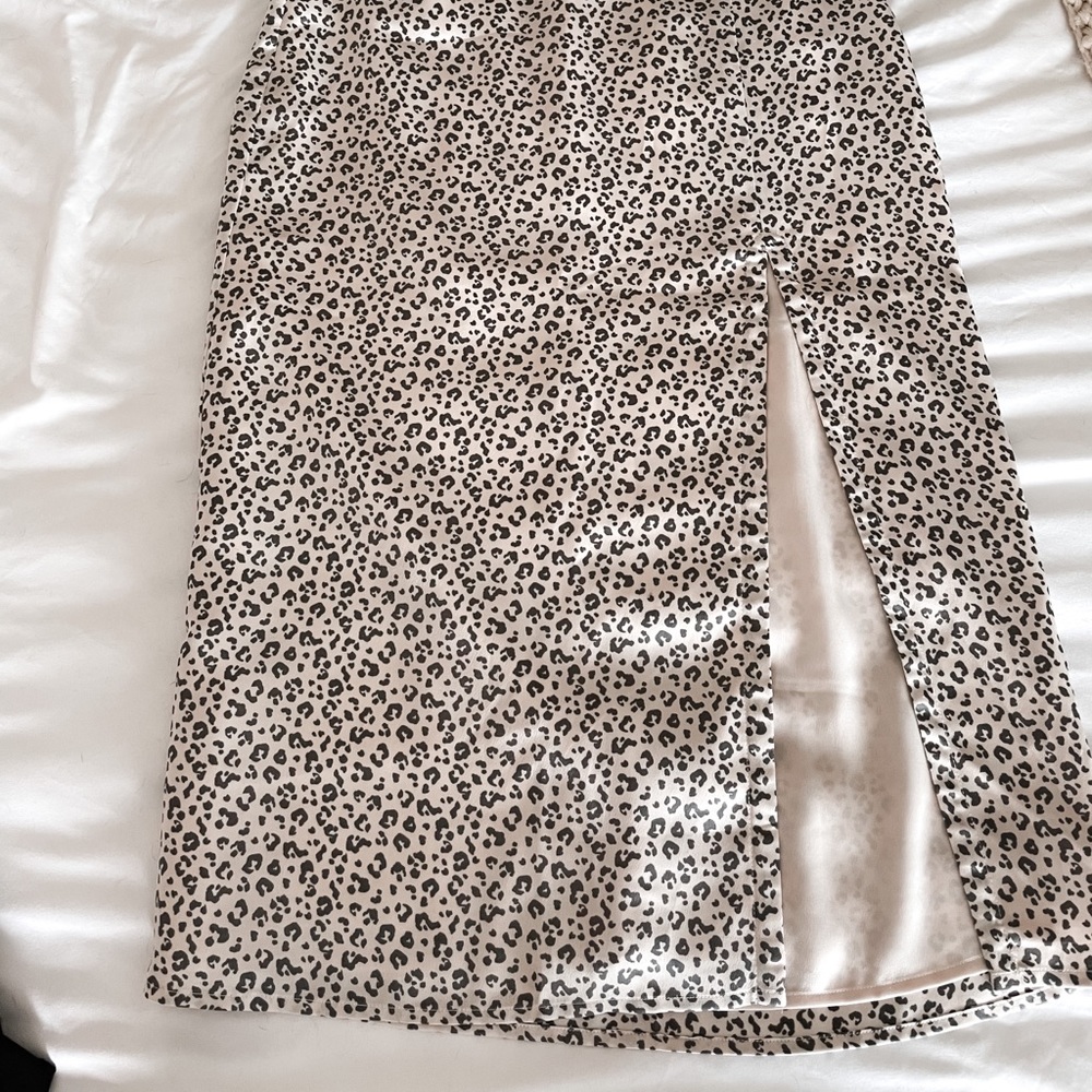 Abercrombie Satin Cheetah Print Skirt